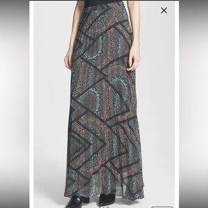 Elegant Abstract colorful bohemian geometric Maxi Skirt